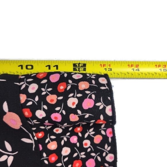 Talbots Midi Shift Dress Size 22W Floral Contrast Hem Ruffled Half Sleeves Bow - Picture 12 of 13